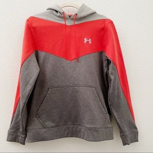 Under Armour red and gray pullover hoodie medium